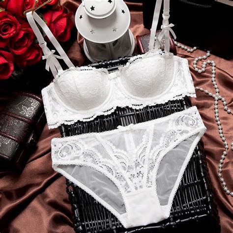 2019 new style lace bra briefs set push up half cup ultra thin lace sexy bras ladies bra sets