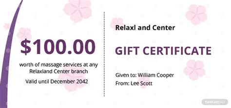 massage gift certificate template  psd pages illustrator word