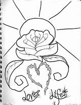 Rose Thorns Drawing Heart Getdrawings sketch template
