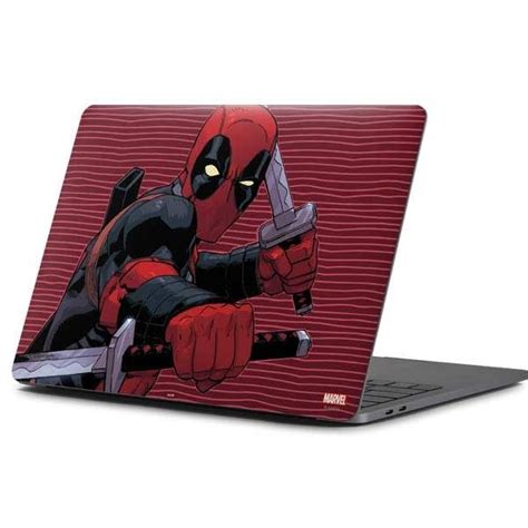 personalize  laptop   marvel deadpool dual wield laptop skin  premium marvel