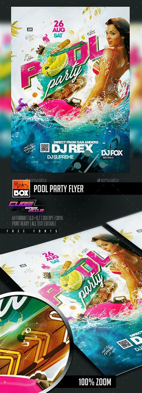 pool party flyer  monkeybox graphicriver pool parties flyer party flyer pool party