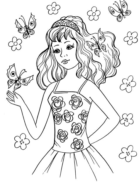 girls coloring pages easy coloring home