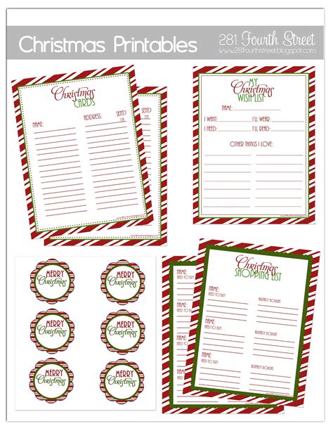 designs christmas organization printables