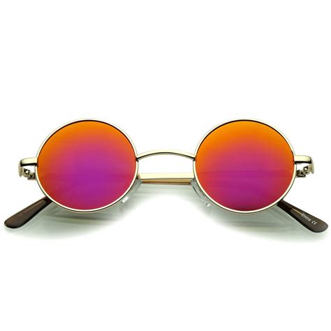 small retro lennon inspired style colored mirror lens round metal