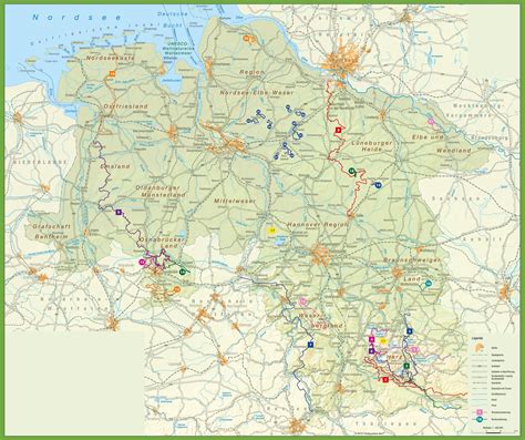 large detailed map   saxony