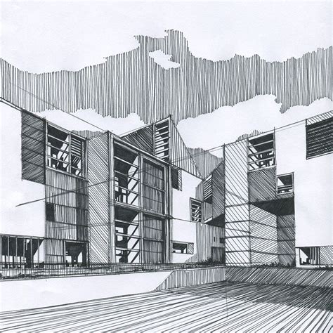 drawing   buildings  balconies