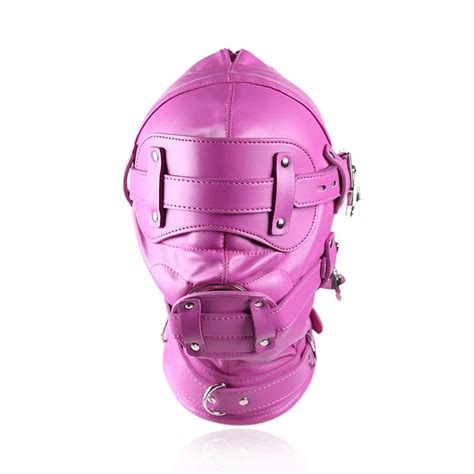 New Fetish Sm Hood Headgear With Mouth Gag Pu Leather Bdsm Bondage Sex
