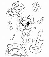Music Storytime Diy Coloring sketch template