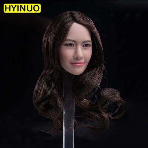 1 6 scale asian confident smile girl slender beauty hair head carving