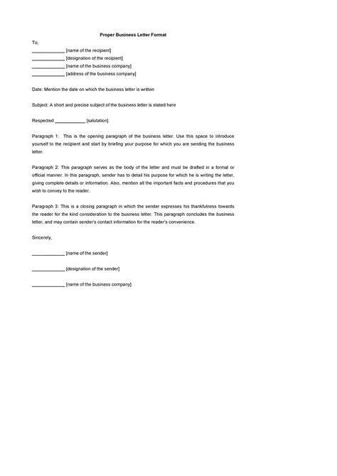 formal business letter format templates examples template lab