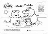 Pig Peppa Muddy Puddles Colouring Family Especially Brightest Jump Loves Everyone Use Her sketch template