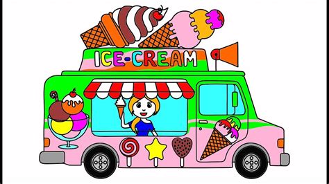 ice cream truck drawing  paintingvalleycom explore collection