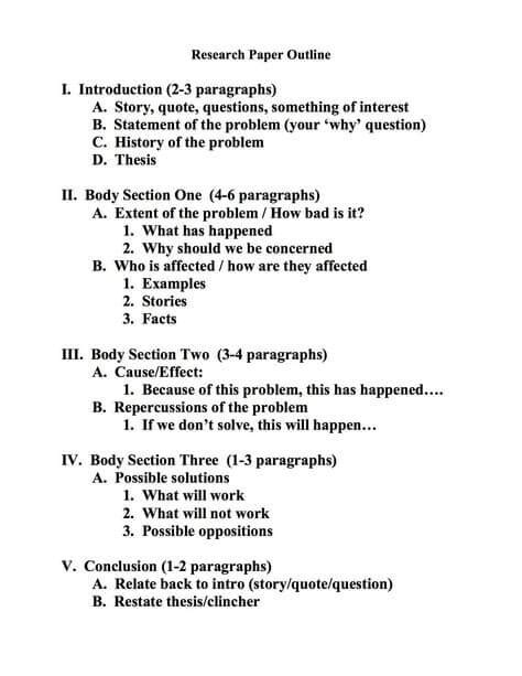 research paper outline   create  good