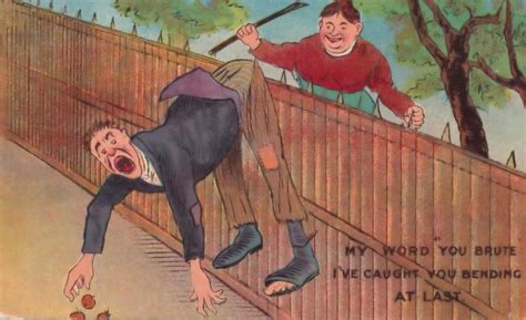 peeping tom caught spanking antique comic humour postcard topics