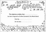 Grandad Diploma Pages Certificate Printable Colouring Coloring Grandpa Grandparents Activityvillage Father Birthday Happy Printables Choose Board There Also Available Village sketch template