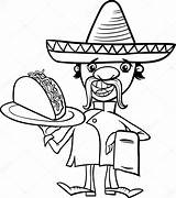 Coloring Taco Mexican Chef Stock Vector Illustration Premium Depositphotos sketch template