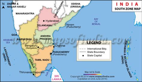 south india map political map  south india