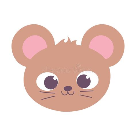 cute mouse animal face cartoon isolated design icon stock vector
