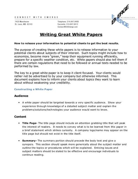 write  great white paper
