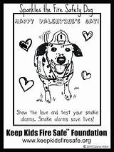 Coloring Dog Sparkles Valentine Safety Fire sketch template