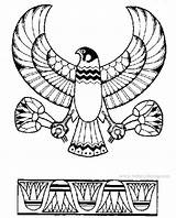 Coloring Egyptian Pages Ancient Horus Egypt God Falcon Eagle Hieroglyphics Printable Color Pharaoh Print Emblem Sheets Kids Kunst Colouring History sketch template