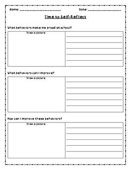 student  reflection worksheet