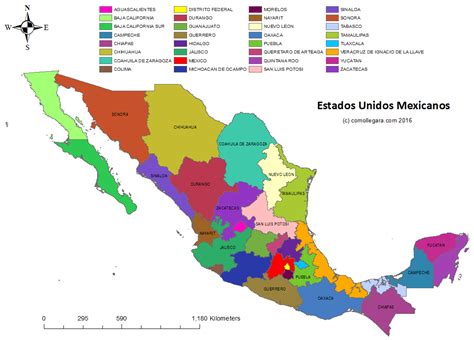 mapa de estados de mexico