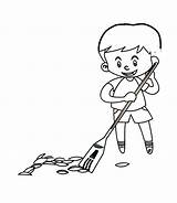 Sweeping Boy Coloring Floor Box Pages Clipart Mail Leaves Kids Getcolorings Color Little Illustrations Trash Vectors Dreamstime Drawn Hand Cute sketch template
