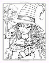 Coloring Pages Halloween Witch Adults Choose Board Witches Adult sketch template