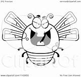 Dragonfly Evil Chubby Clipart Cartoon Outlined Coloring Vector Cory Thoman Royalty sketch template