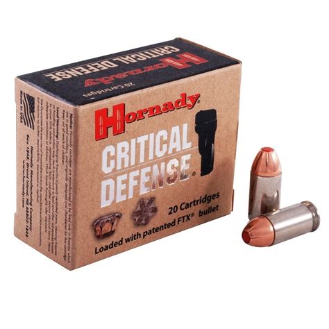 hornady critical defense ammunition  acp auto  grain ftx flex