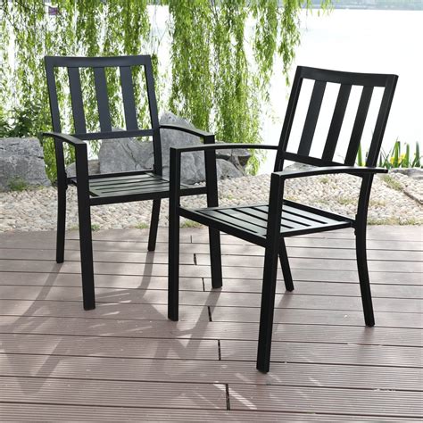 mf studio metal patio outdoor dining chairs set   stackable bistro