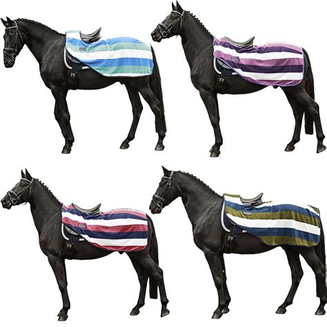 hkm horse riding polar fleece quarter wrap stripe exercise sheet  sizes ebay