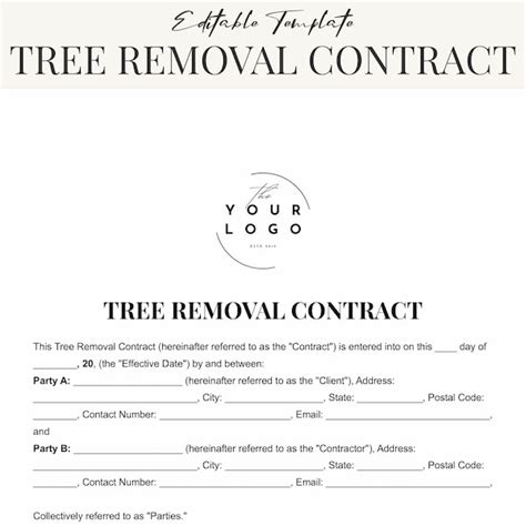 tree removal template etsy