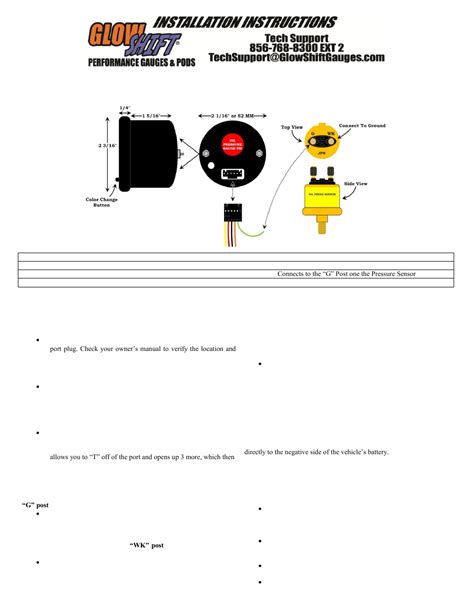 glowshift oil pressure gauge wiring