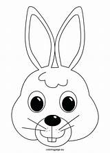 Bunny Face Rabbit Easter Mask Drawing Outline Coloring Animal Pages Clipart Templates Printable Faces Head Template Colouring Cartoon Cute Clipartmag sketch template