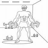 Dumbbell Weightlifter Strong sketch template