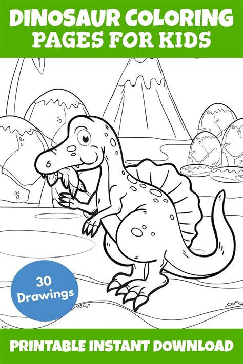 dinosaur coloring pages  kids toddlers instant printable
