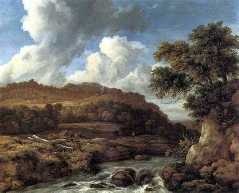 jacob van ruisdael landscape  wooded hills  stream  date landscape drawings