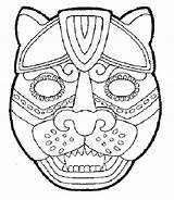 Masti Colorat Planse Mayan Masca Aztec Interferente sketch template