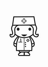 Nurse Coloring Pages Doctor Edupics Drawing sketch template