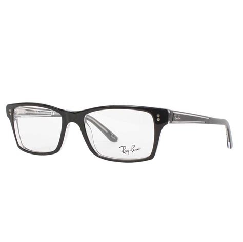 ray ban mens acetate optical frames in top black clear