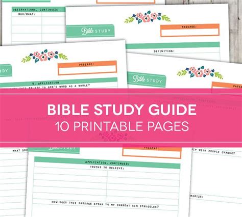 bible study guide printable  printable  designed   study guide