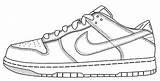 Nike Shoe Shoes Coloring Drawing Outline Air Force Clipart Sneakers Easy Pages Football Template Dunk Line Running Tennis Sneaker Kids sketch template