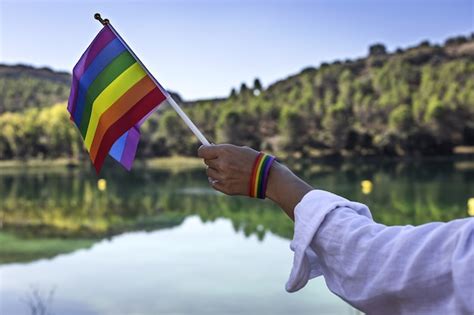 Premium Photo Lgbt Flag In The Field Pride Freedom Concept