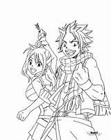 Natsu Coloring4free Erza Lineart Dragneel sketch template