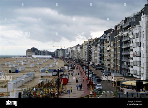 view  town  promenade belgium knokke stock photo alamy