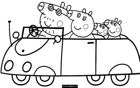 car family peppa pig coloring pages  bestofcoloringcom