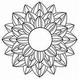 Svg Sunflower Mandala Crafting Personal Enjoy Projects 1377 These sketch template