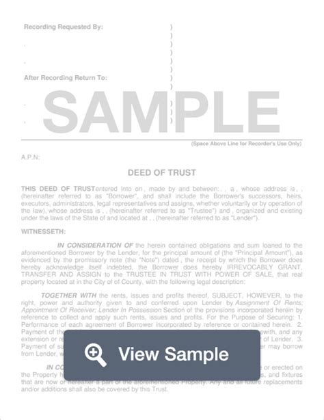 Deed Of Trust Form Step By Step Guide And Pdf Sample